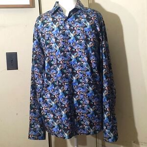 NWOT ETON Multicolor Floral Shirt